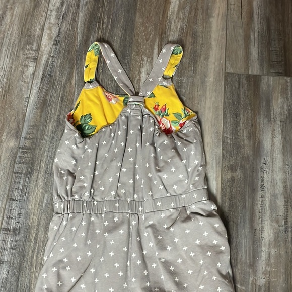 Matilda Jane Gray White Yellow Floral Stardust Overalls - Picture 6 of 8